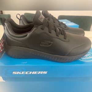 Skechers women  Black Athletic Shoes Squad SR slip resistant
